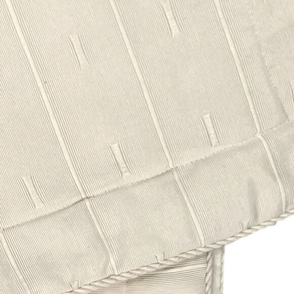 Pillow Shams 1 Pair King Size Cream Subtle Striped Pattern Corded Edge - Picture 3 of 8